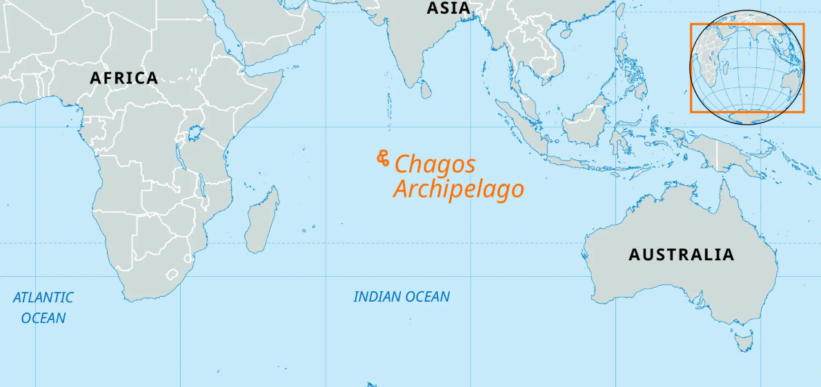Mauritius and Chagos Islands map