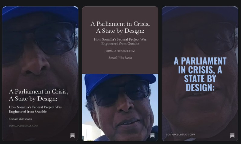 Baarlamaan qalalaase ku jira, dowlad si qorsheysan loo dhisin, mashruuc federaal dibadda laga soo habeeyey… waa nasiib daro!